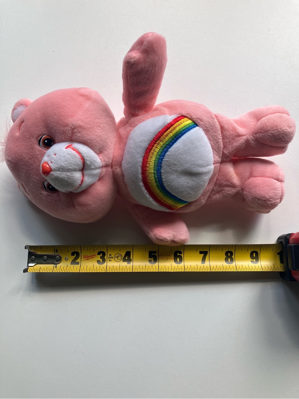 Care Bears Cheer Bear Pink Rainbow Plush Stuffed Animal Toy 9” 2002 - Picture 8 of 8